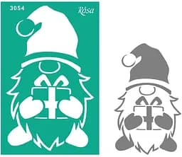 Трафарет багаторазовий самоклеючий №3054 Елементи та написи 13х20см серія Новий рік Rosa TALENT