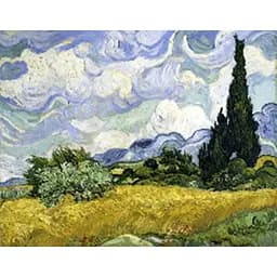 Алмазна мозаїка Поле з кипарисами. Худ. Vincent van Gogh 40*50 см зі стразами на підрамнику повна викладка