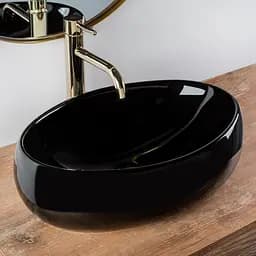 Умивальник Rea Linda накладний black REA-U8523, Чорний - мініатюра 2