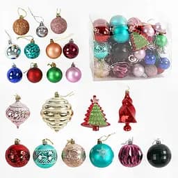 Новорічні прикраси 47 штук кульки ялинки у слюді C67965