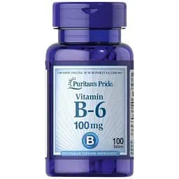 Витамины Puritans Pride Vitamin B6, 100 мг 100 таблеток