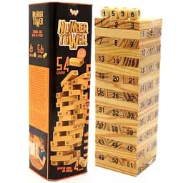 Настільна гра "Number tower" Danko Toys NT-01U дерев'яна, 54 бруска