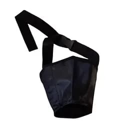 Намордник для собак м'який нейлоновий, чорний, розмір 13 см 18 см 4 см, з ремінцем, 1 шт