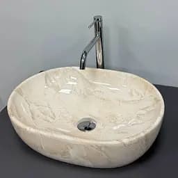 Умивальник VBI Modena S beige stone glossy накладний VBI-012007, Мармур