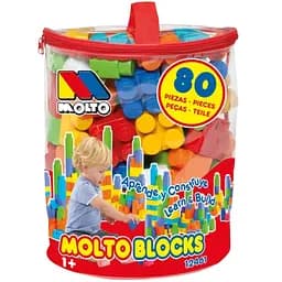 Конструктор з великими деталями в боксі Molto Blocks 80 шт. червоний (12461)