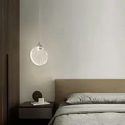 Підвісний дизайнерський світильник з прозорим скляним корпусом у хромі Line.F AA 226-160 CH