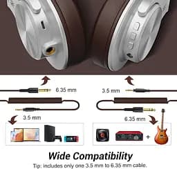 Гарнітура OneOdio Fusion A70, Bluetooth+3,5мм/6,35мм, Silver Brown - мініатюра 3