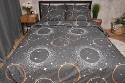 Комплект постільної білизни Moon&Star Бязь Gold Люкс Cosmic Glow сімейний 143х210х2 наволочки 4х50х70 - мініатюра 6