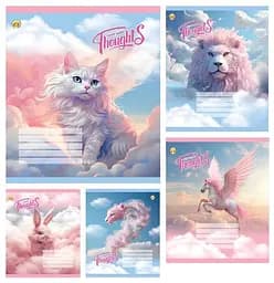 Тетради ученические 18 листов линия Тверда ТЕ42211 Щасливі думки, 20 шт. в упаковке