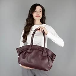 Сумка жіноча шкіряна офісна Virginia Conti 03852 з 2 ручками бордова - мініатюра 2