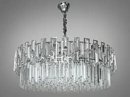 Люстра стельова кришталева Diasha 830/800CH 16 E14, хром, регульована висота, для вітальні, коридору, 80 см - мініатюра 2