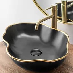 Змішувач для умивальника Rea Lungo L.gold mat T золотий високий REA-B4526, Золотий - мініатюра 4