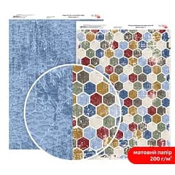 Папір дизайнерський двосторонній матовий „Men's Style“ 4 21х29,7см 200г/м2 ROSA TALENT