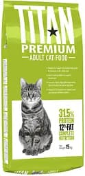 Сухий корм Chicopee (Чикопі) Titan Premium Adult Cat 15 кг для дорослих котів і кішок з м'ясом птиці
