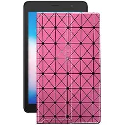 Чохол StatusCASE з екошкіри для планшету Alcatel 1T 7 4G Рожевий ромб