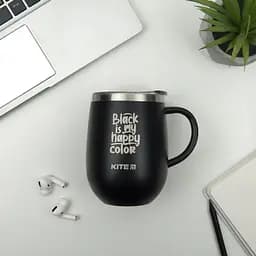 Термокружка Kite Black is my happy color 360 мл чорна (K22-378-01-2) - мініатюра 4