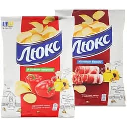 Набор: чипсы Люкс со вкусом паприки 105 г + чипсы Люкс со вкусом бекона 105 г
