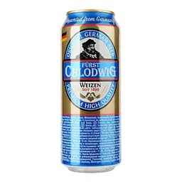 Пиво Furst Chlodwig Weizen, светлое, нефильтрованное, 4,9%, ж/б, 0,5 л