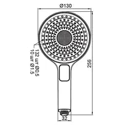 Ручний душ Koer 3 режими KP-0403-03 KR4995, Хром - мініатюра 2