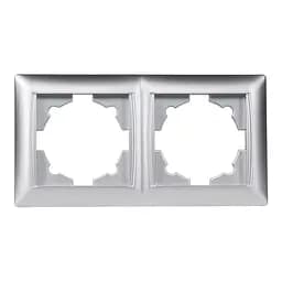 Рамка 2-я горизонтальная Primera 3522 серебро (LUXEL) 