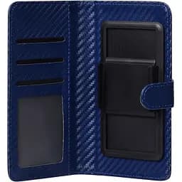 Чохол-книжка Toto Book Carbon Fiber Universal Cover 5.8-6.5" Navy Blue - мініатюра 3