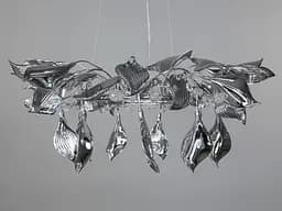 Підвісна фарфорова люстра для кухні, 8 ламп, хром