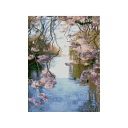 Алмазна мозаїка Strateg Квітуча заводь 30х40 см