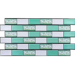 Декоративная панель ПВХ 960х480х4мм Кирпич зеленый орнамент SW-00001429