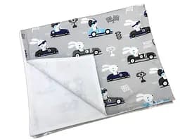 Непромокаемая пеленка Moontime "Зайчики на машинках"