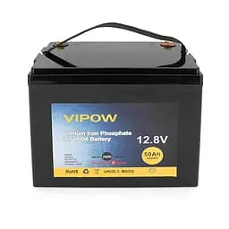 Акумуляторна батарея Vipow LiFePO4 12,8V 50Ah з вбудованою ВМS платою 40A, (229x138x208) Q1