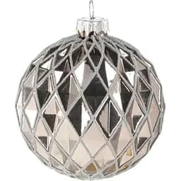 Ялинкова кулька Chomik скляна дзеркальна 8 см рельєф ромб (MAL4013)
