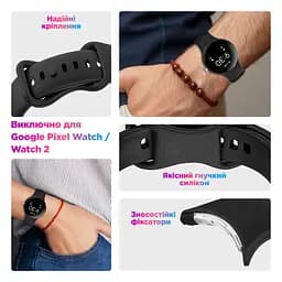 Силіконовий ремінець на смарт годинник Google Pixel Watch 41mm/2 41mm/3 41mm/4 41mm, Silicone, midnight blue, зі зручною застібкою, на фітнес браслет, ArmorStandart (ARM75435) - мініатюра 4