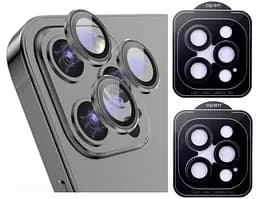 Захисне скло на камеру DK для Apple iPhone 12 Pro Lens Metal Ring Eagle Eye 015724 black 2 шт. - мініатюра 2