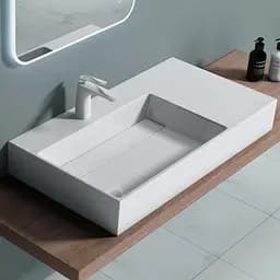 Умивальник Rea Archi 75 white накладний підвісний REA-U4300, Білий - мініатюра 3