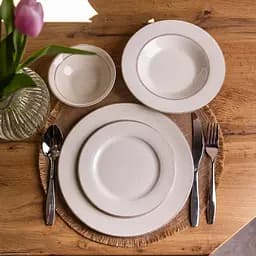 Столовий сервіз золотий на 6 персон 24 предмети набір порцелянових тарілок для сервірування столу сервіз тарілок Yiwu HP-HK-A13