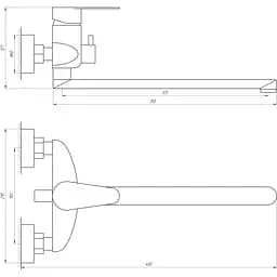 Змішувач для ванни Globus Lux Main SM-208 (18111) - мініатюра 5