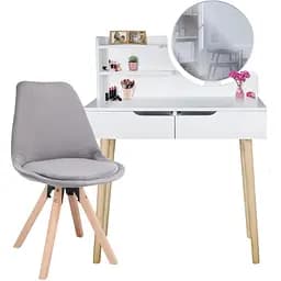 Туалетний столик Jumi Scandi + крісло Saida сірий