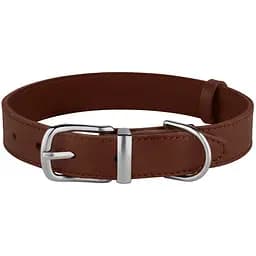 Ошейник для собак BronzeDog Barksi Classic кожаный M 33-43х2 см коричневый