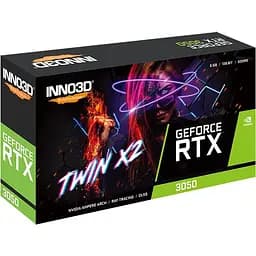 Відеокарта Inno3D GeForce RTX3050 Twin X2 V2 6GB GDDR6 96bit PCI-E 4.0 (N30502-06D6-1880VA60) - мініатюра 2