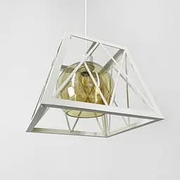 Світильник Лофт у корпусі білого кольору із янтарним плафоном | Арт. 12308/1 WT+AM | Line F