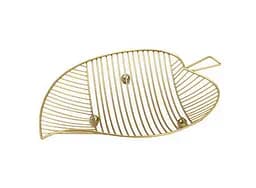 Металлическая фруктовница Maestro MR-1038 в форме листа – золотая корзина для кухни и стола