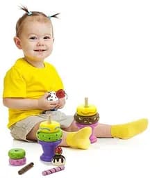 Пірамідка Морозиво Viga Toys 51321 Рожева дерев'яна іграшка - мініатюра 6