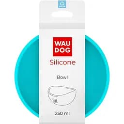 Миска для котів та малих порід собак Waudog Silicone, 250 мл, блакитна - мініатюра 4
