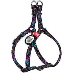 Шлея для кошек и мелких пород собак Waudog Nylon Бесконечные миры с QR паспортом XS 28-40x1 см