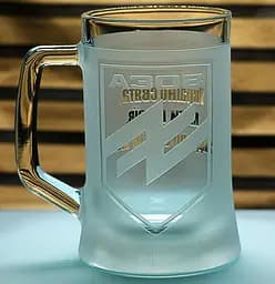 Подарунковий келих для пива з гравіюванням 660 мл лого шеврона 12-та бригада спеціального призначення «Азов»