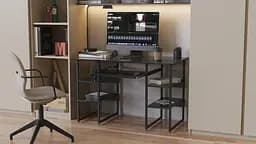 Компьютерный стол Тим 75x140x70 черный ДСП Сосна Кембра 16мм FRD-103984