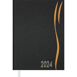 Щоденник датований Buromax Wave 2024 A5 чорний (BM.2147-11)