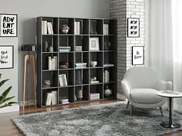 Полка для книг-стеллаж для дома Moreli Juni 1776x1776x300 мм Антрацит (zg-s16-antracit)