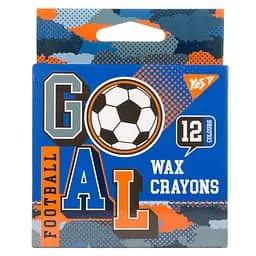 Карандаши восковые цветные Yes Football, 12 шт.