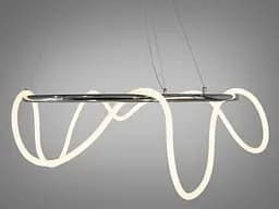 Люстра стельова LED Diasha 9752-D800CH Шланг, 48W, 2640 лм, хром, для ресторану, коридору, вітальні - мініатюра 2
